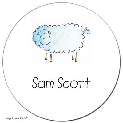 Sugar Cookie Gift Stickers - Sheep Boy